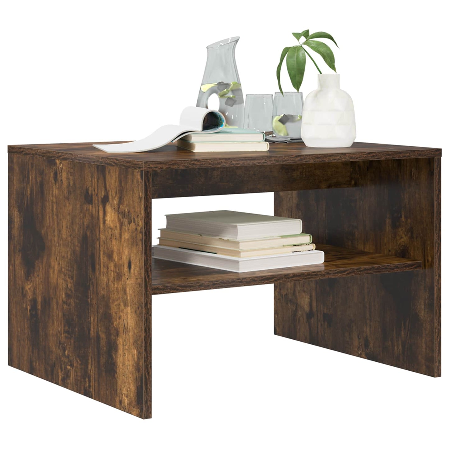 Coffee Table Smoked Oak 60 x 50 x 40 cm Engineered Wood