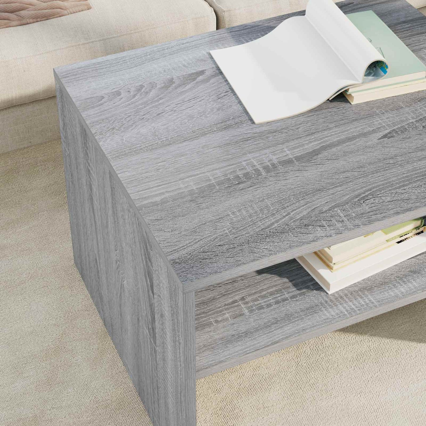 Coffee Table Grey Sonoma 60 x 50 x 40 cm Engineered Wood