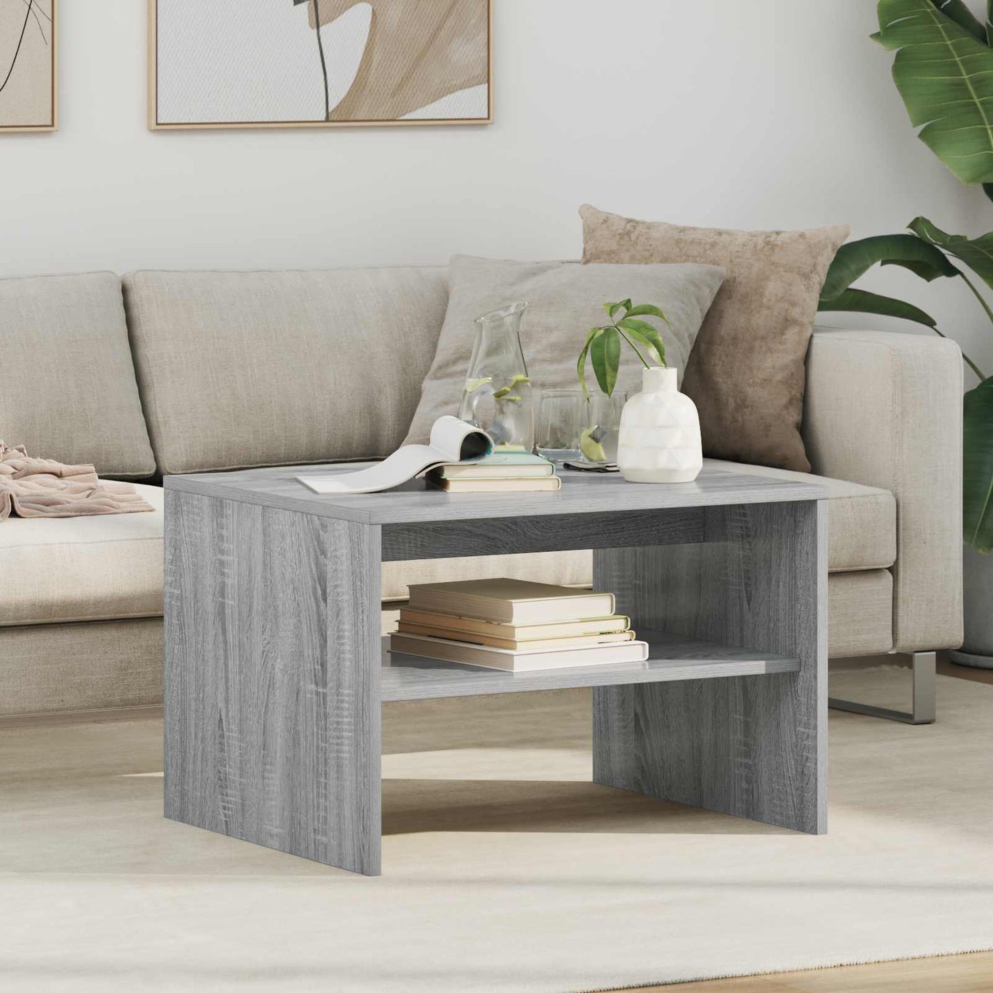 Coffee Table Grey Sonoma 60 x 50 x 40 cm Engineered Wood
