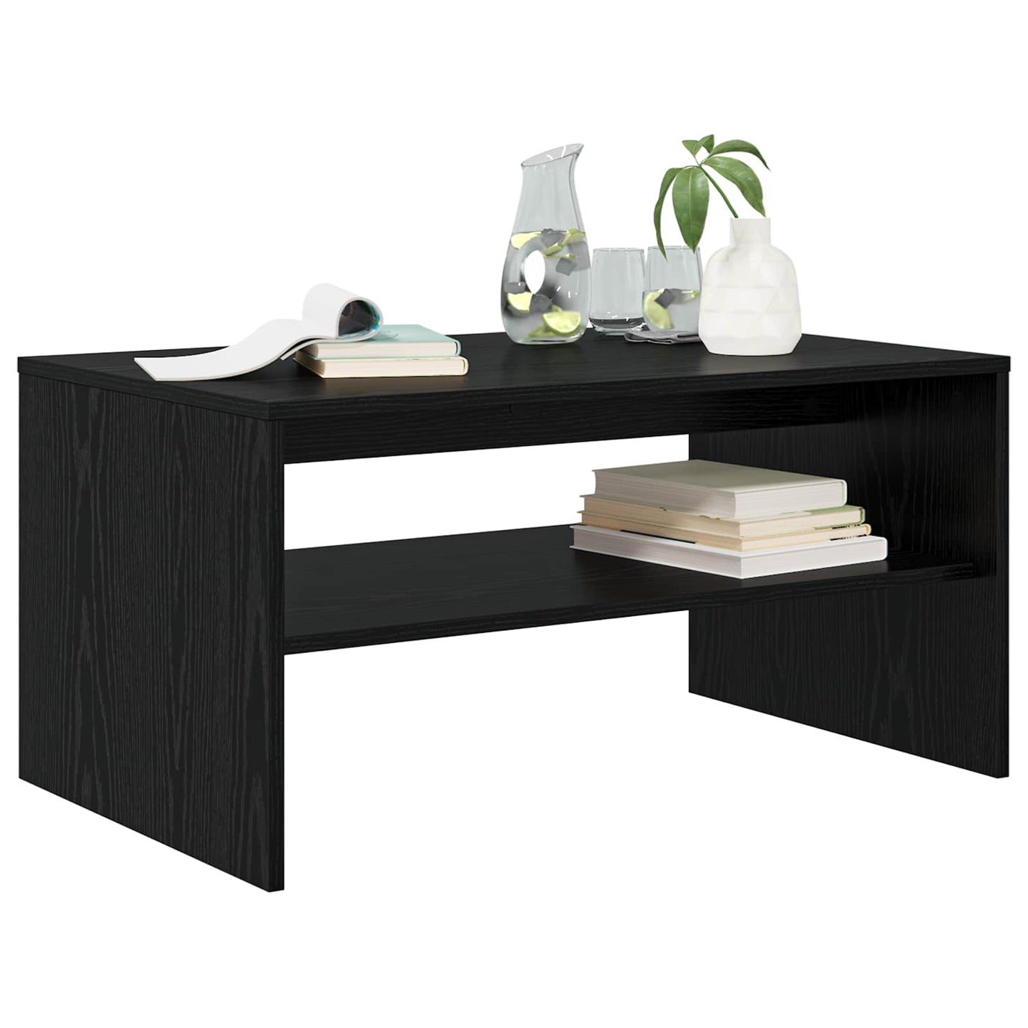 Coffee Table Black Oak 80 x 50 x 40 cm Engineered Wood