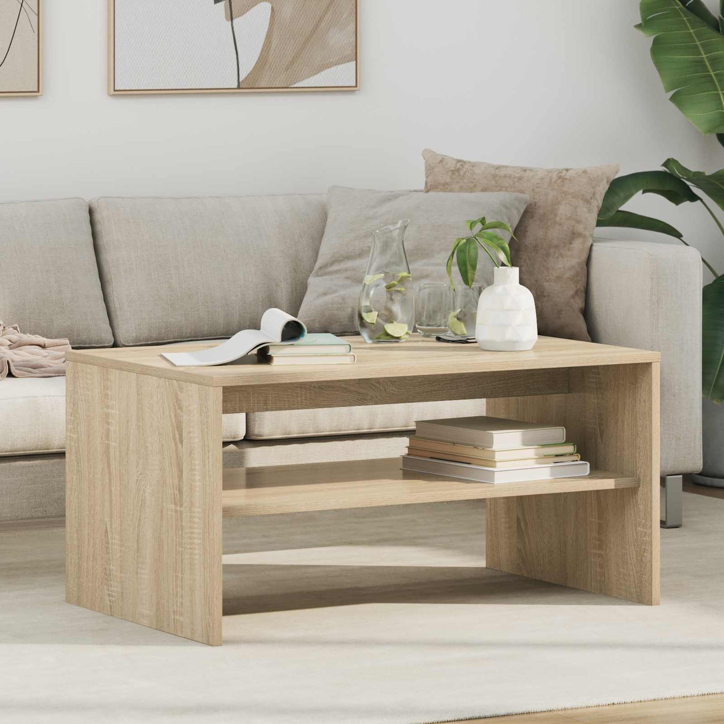 Coffee Table Sonoma Oak 80 x 50 x 40 cm Engineered Wood