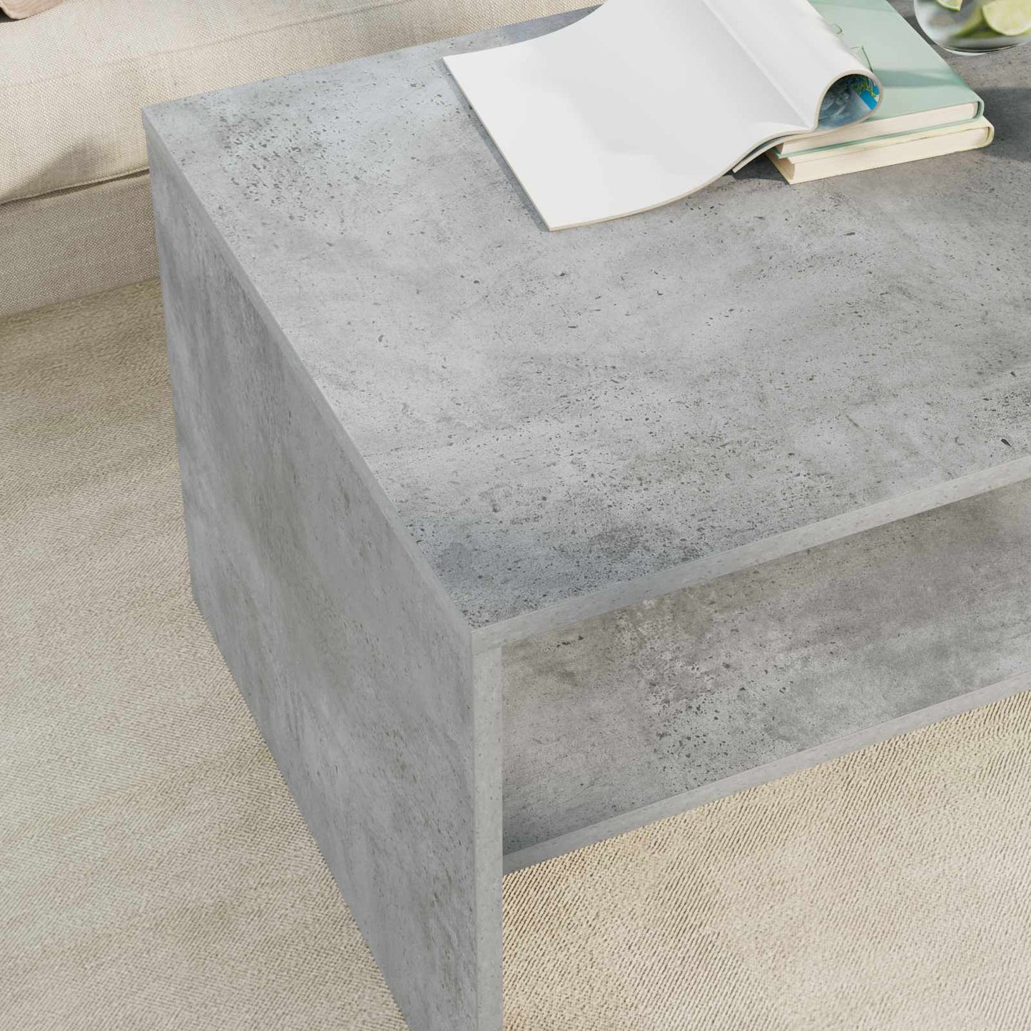 Coffee Table Concrete Grey 80 x 50 x 40 cm Engineered Wood
