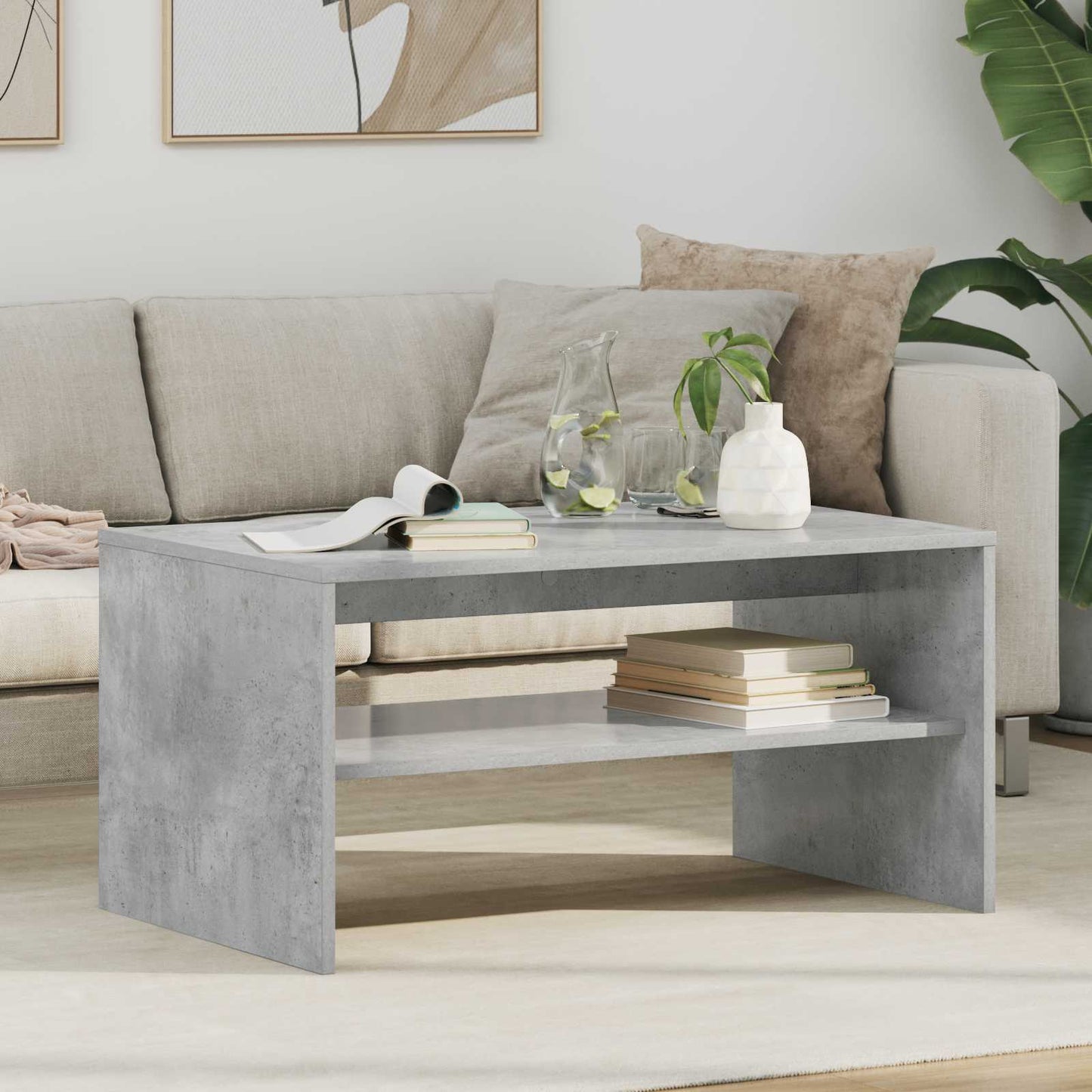 Coffee Table Concrete Grey 80 x 50 x 40 cm Engineered Wood