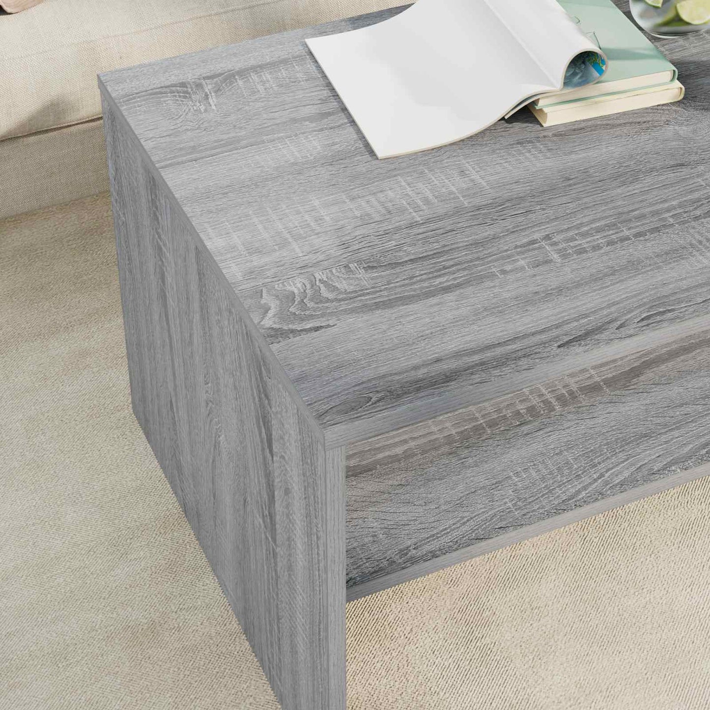 Coffee Table Grey Sonoma 80 x 50 x 40 cm Engineered Wood