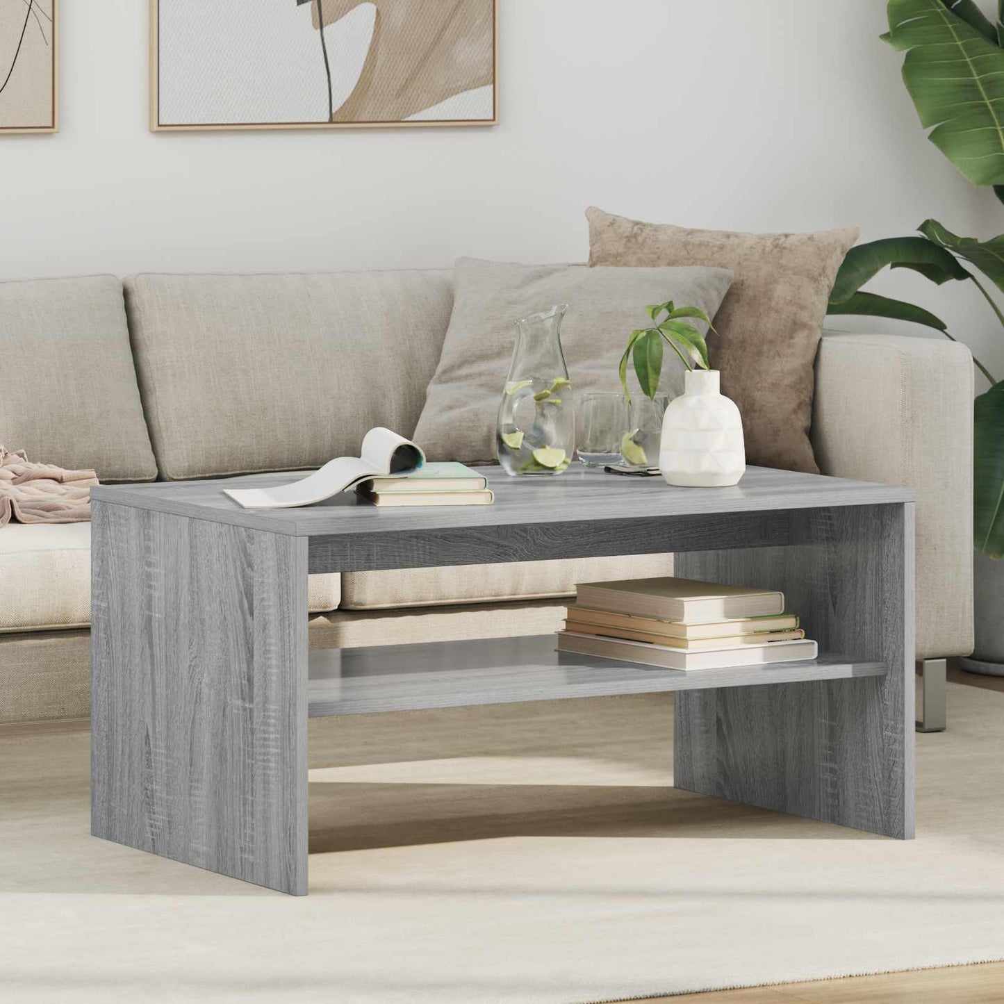 Coffee Table Grey Sonoma 80 x 50 x 40 cm Engineered Wood