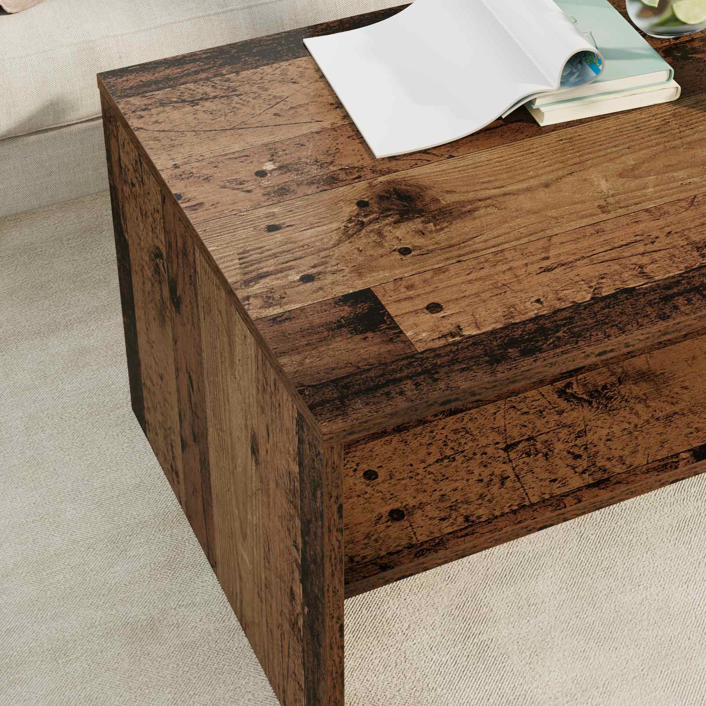 Coffee Table Old Wood 80 x 50 x 40 cm Engineered Wood