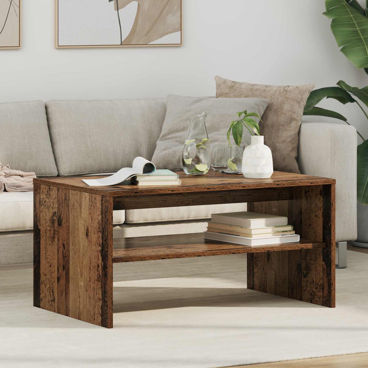 Coffee Table Old Wood 80 x 50 x 40 cm Engineered Wood