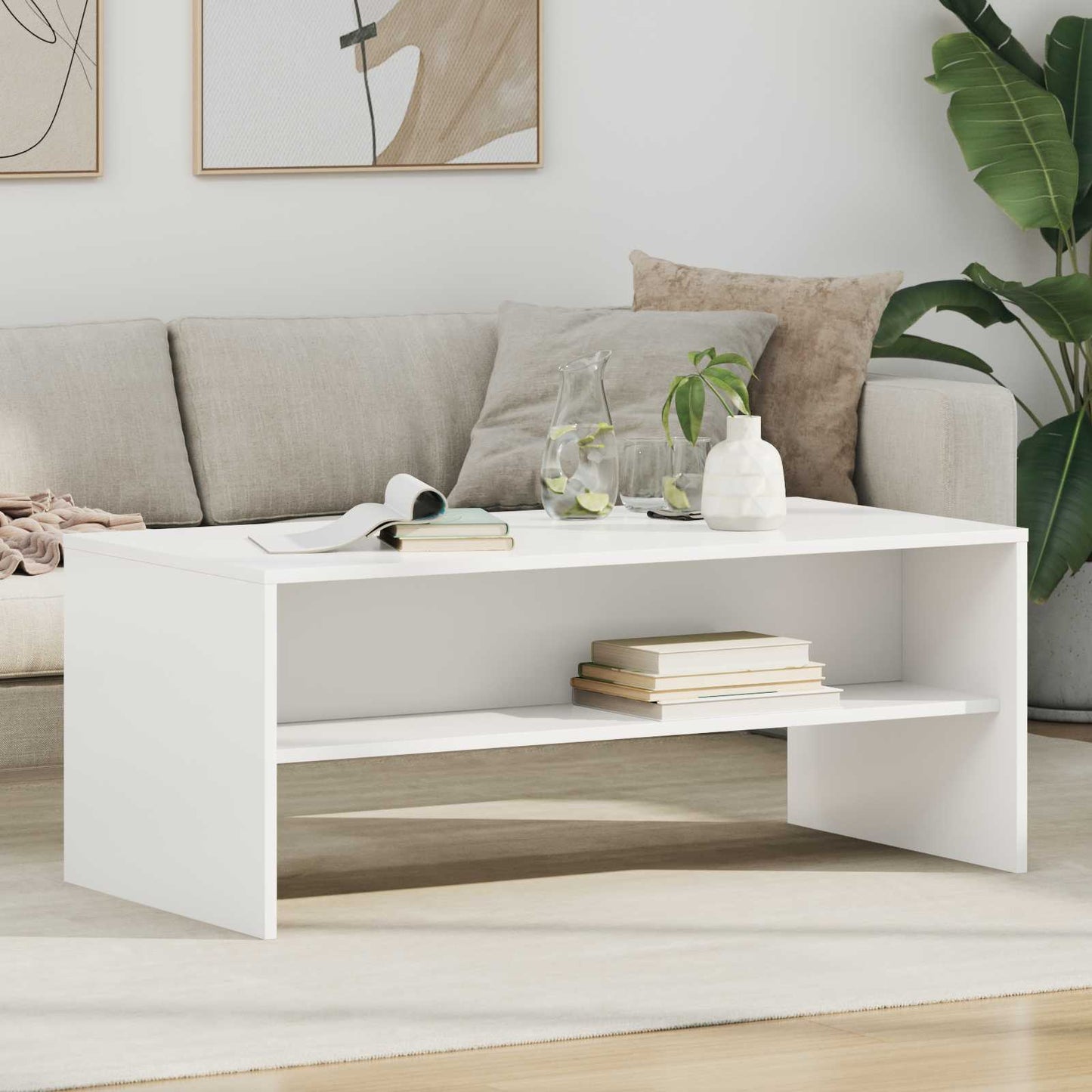 Coffee Table White 100 x 50 x 40 cm Engineered Wood