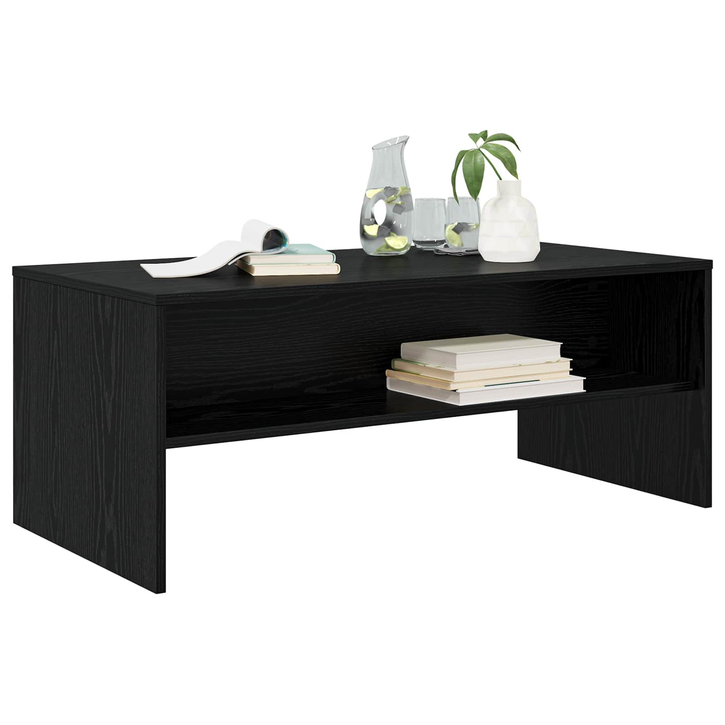 Coffee Table Black Oak 100 x 50 x 40 cm Engineered Wood