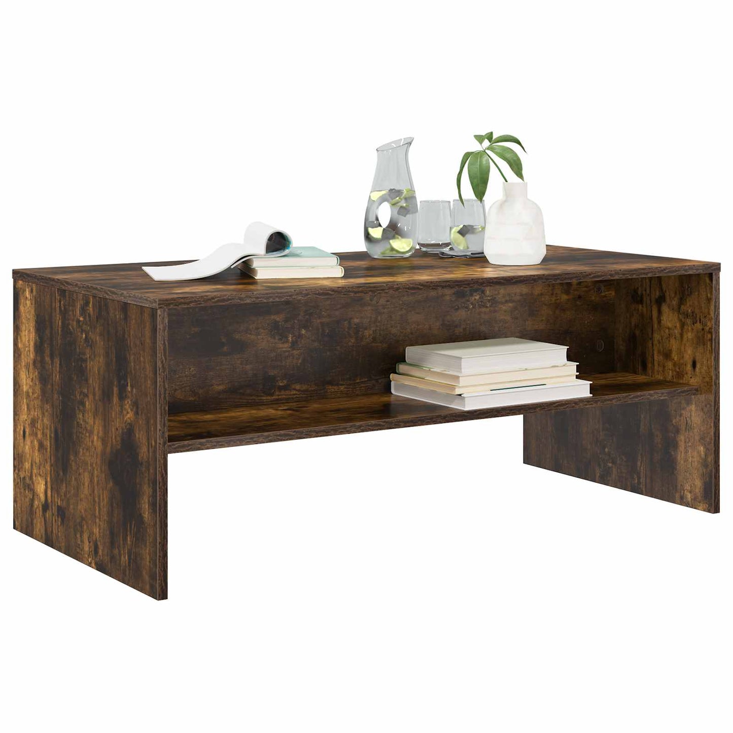 Coffee Table Smoked Oak 100 x 50 x 40 cm Engineered Wood