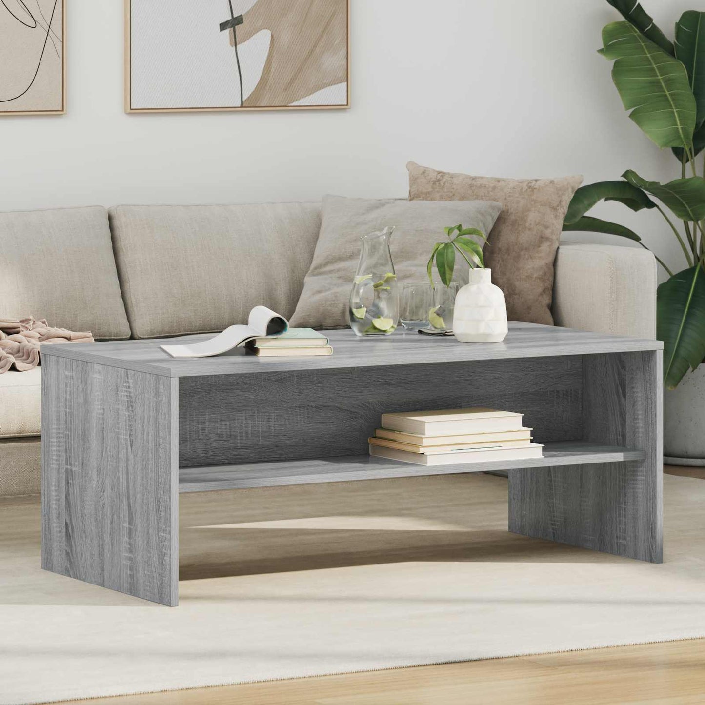 Coffee Table Grey Sonoma 100 x 50 x 40 cm Engineered Wood