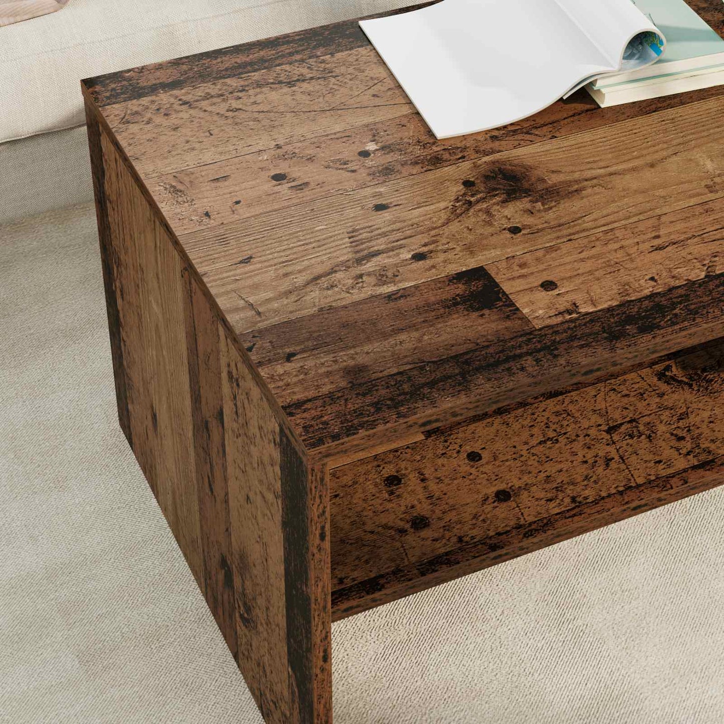 Coffee Table Old Wood 100 x 50 x 40 cm Engineered Wood