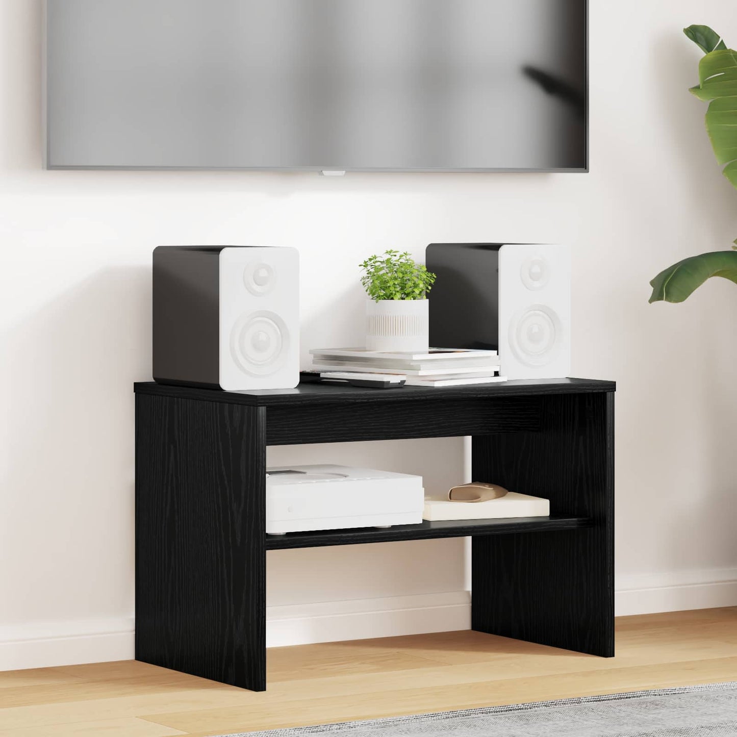 TV Cabinet 60 x 35 x 40 cm Black Oak Engineered Wood