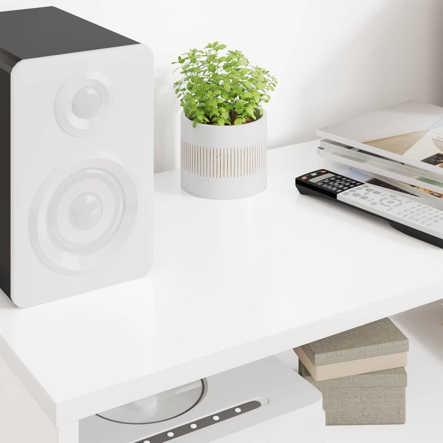 TV Cabinet 80 x 35 x 40 cm White Engineered Wood