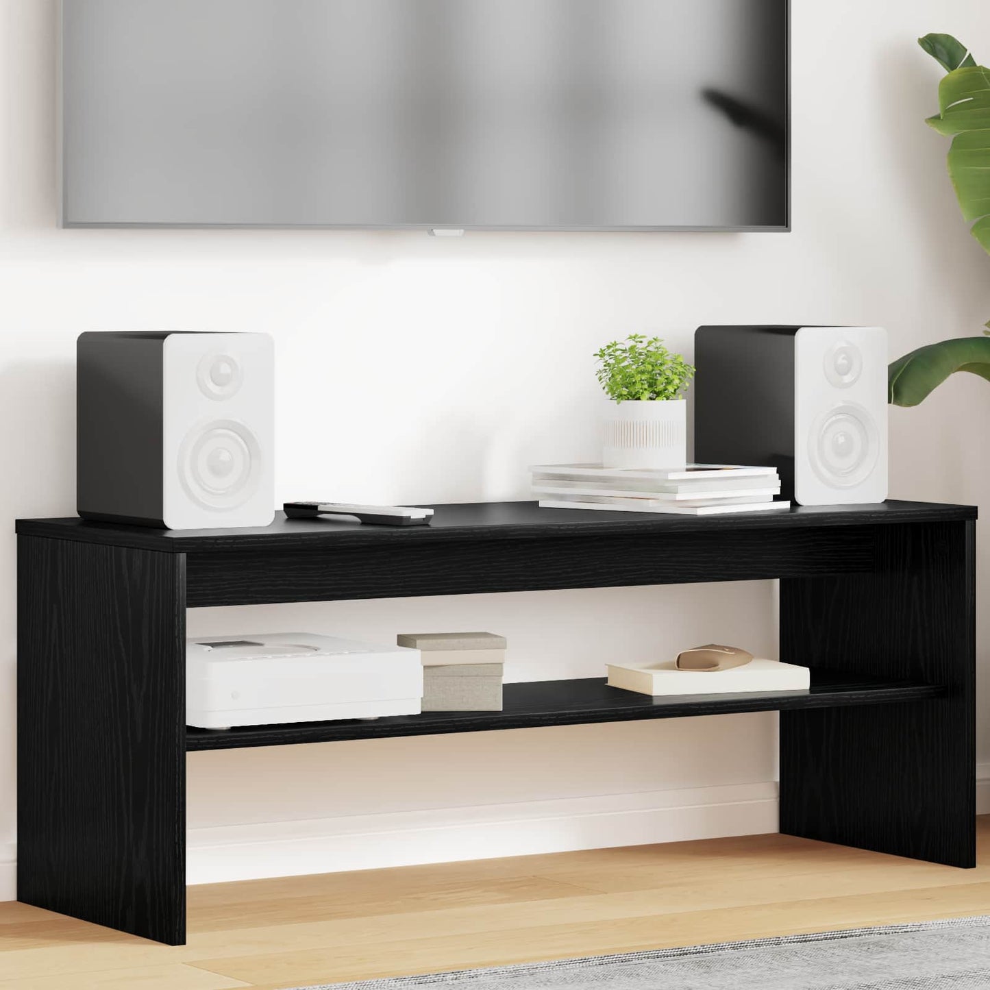 TV Cabinet 100 x 35 x 40 cm Black Oak Engineered Wood