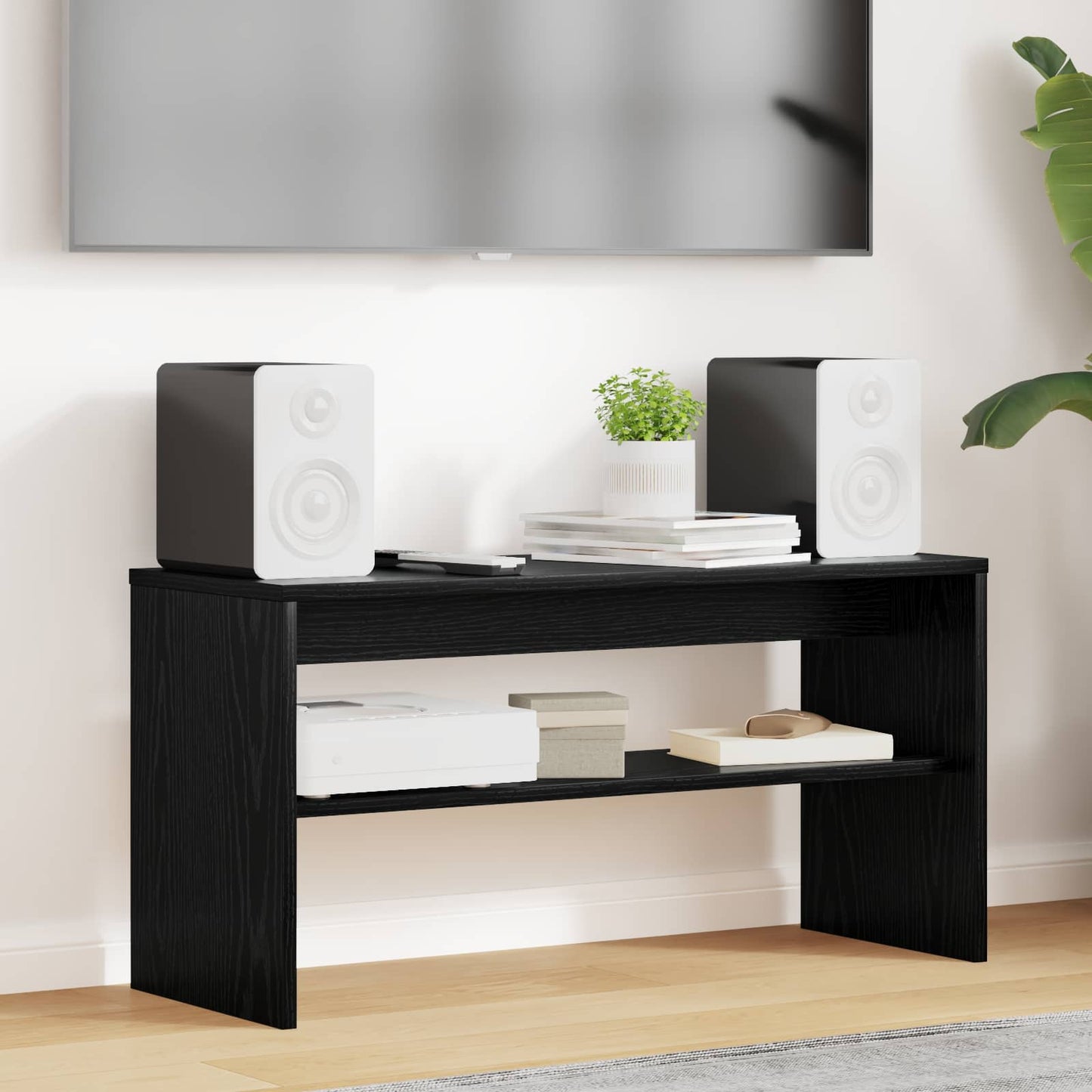 TV Cabinet Black Oak 80 x 30 x 40 cm Engineered Wood