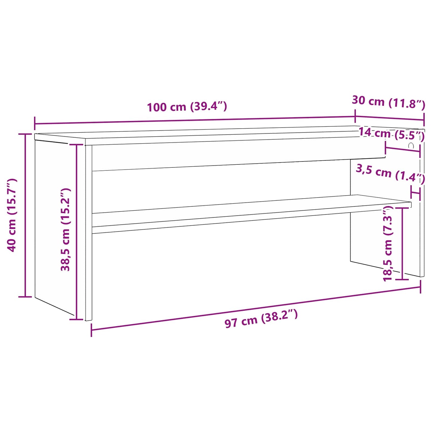 TV Cabinet 100 x 30 x 40 cm Concrete Grey Engineered Wood