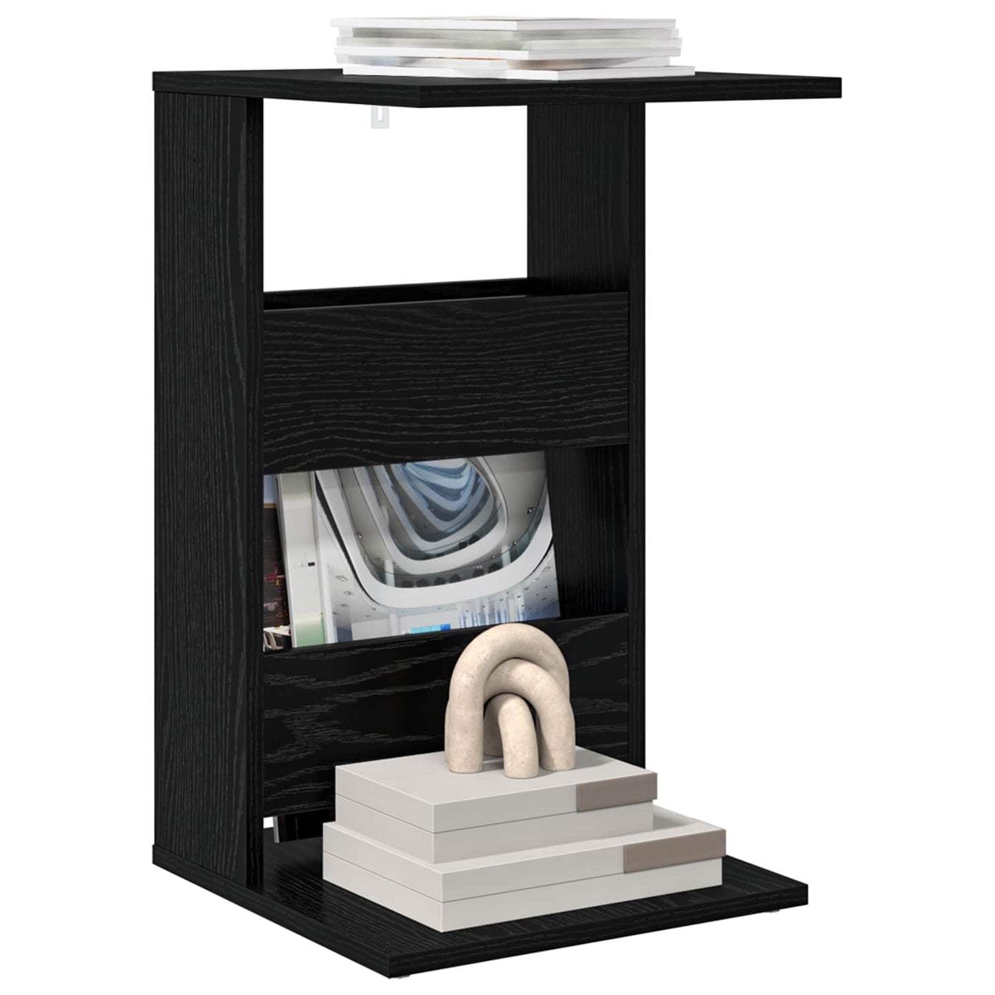 Side Table Black Oak 40 x 35 x 60.5 cm Engineered Wood