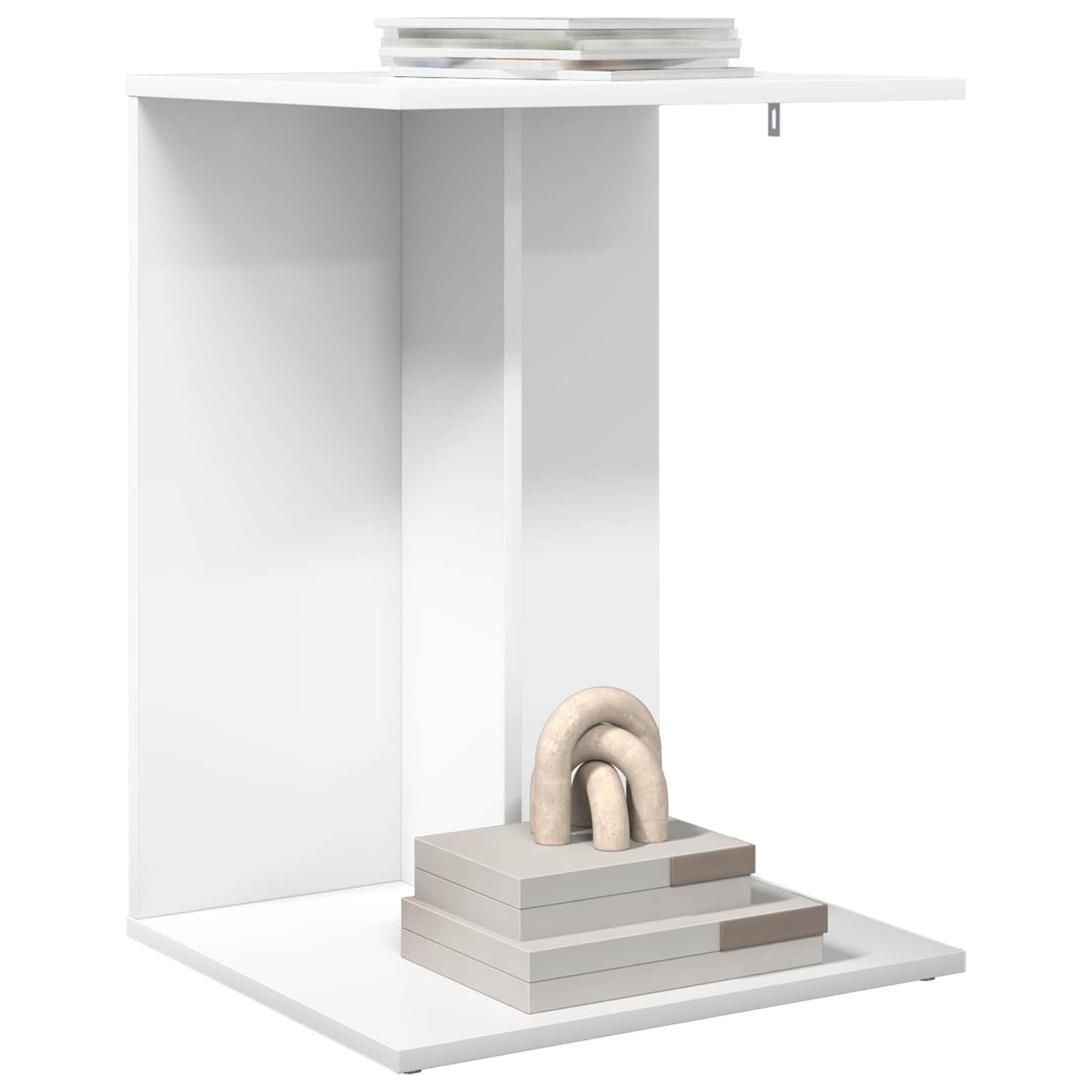 Side Table White 45 x 40 x 62.5 cm Engineered Wood