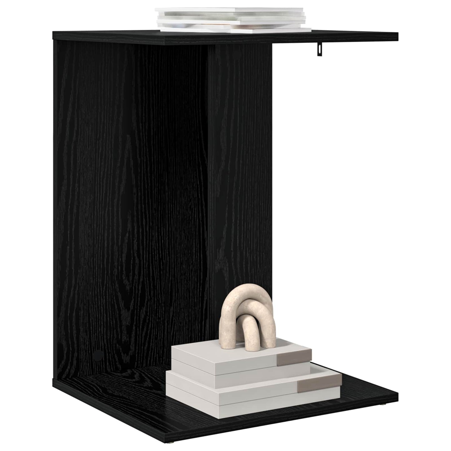Side Table Black Oak 45 x 40 x 62.5 cm Engineered Wood