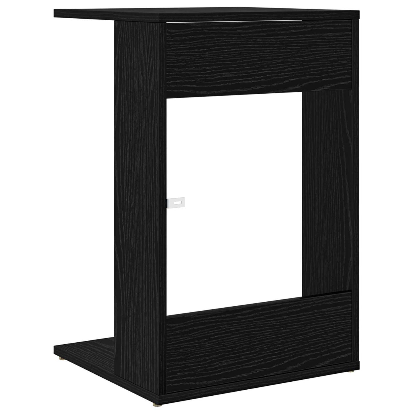 Side Table Black Oak 40 x 38 x 62.5 cm Engineered Wood