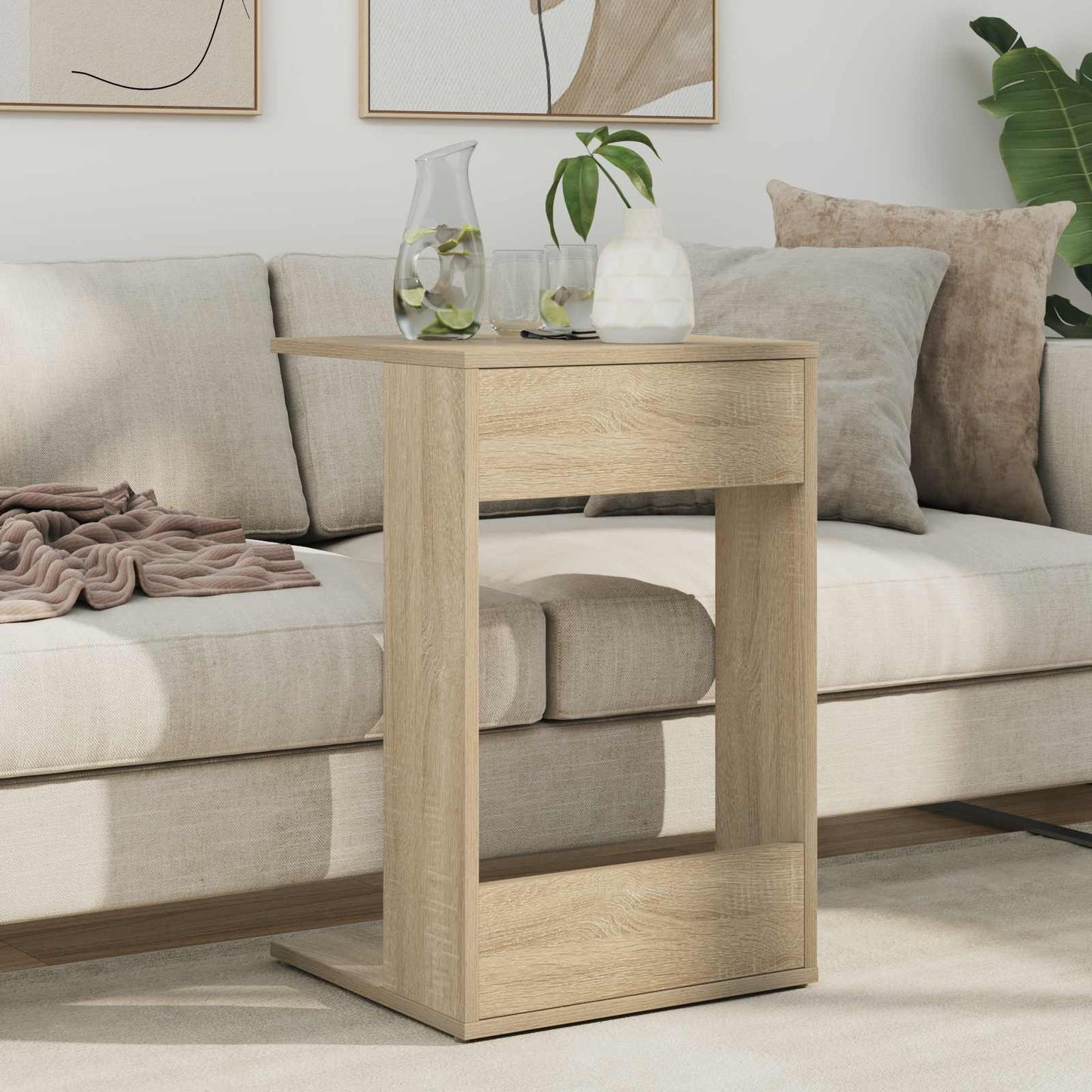 Side Table Sonoma Oak 40 x 38 x 62.5 cm Engineered Wood