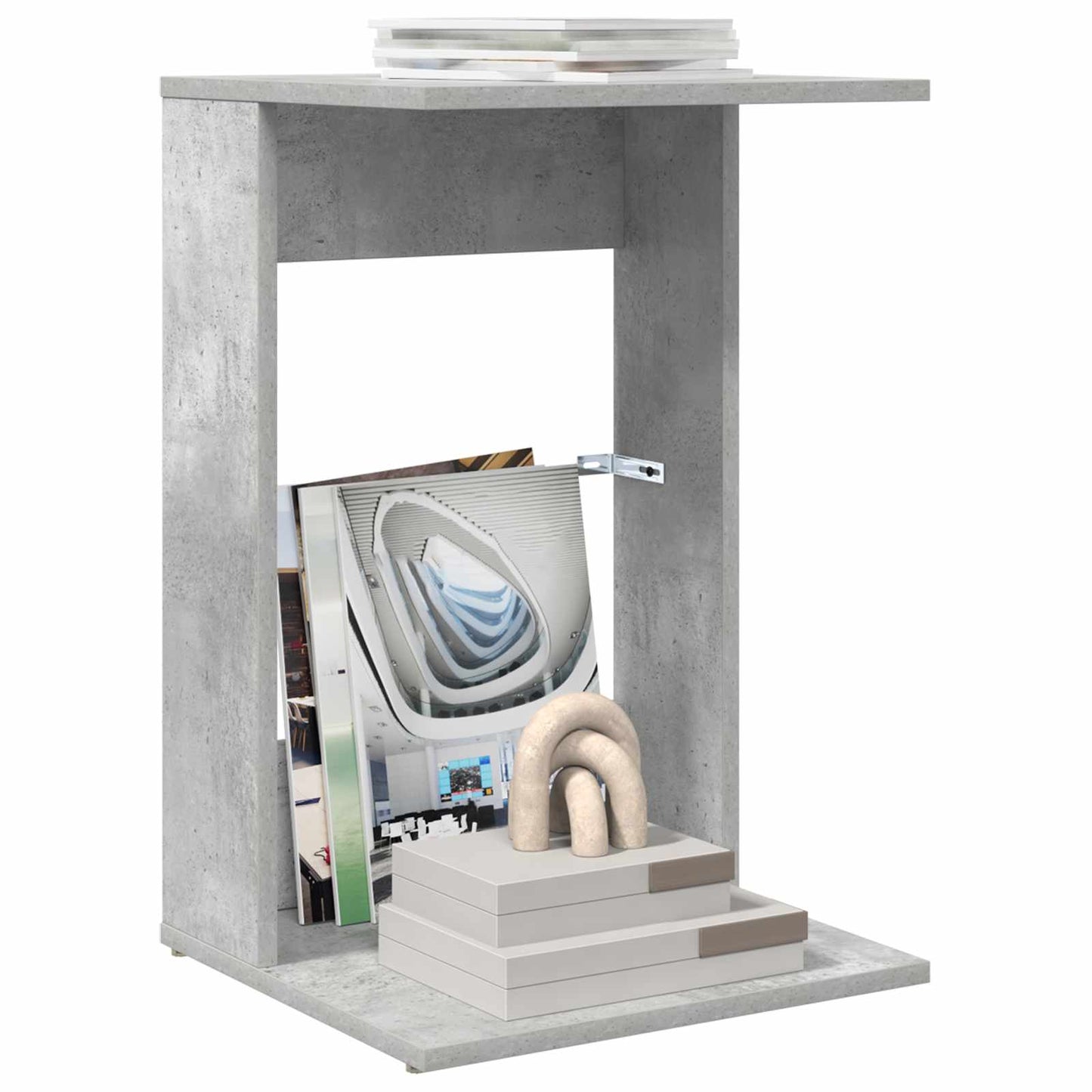 Side Table Concrete Grey 40 x 38 x 62.5 cm Engineered Wood