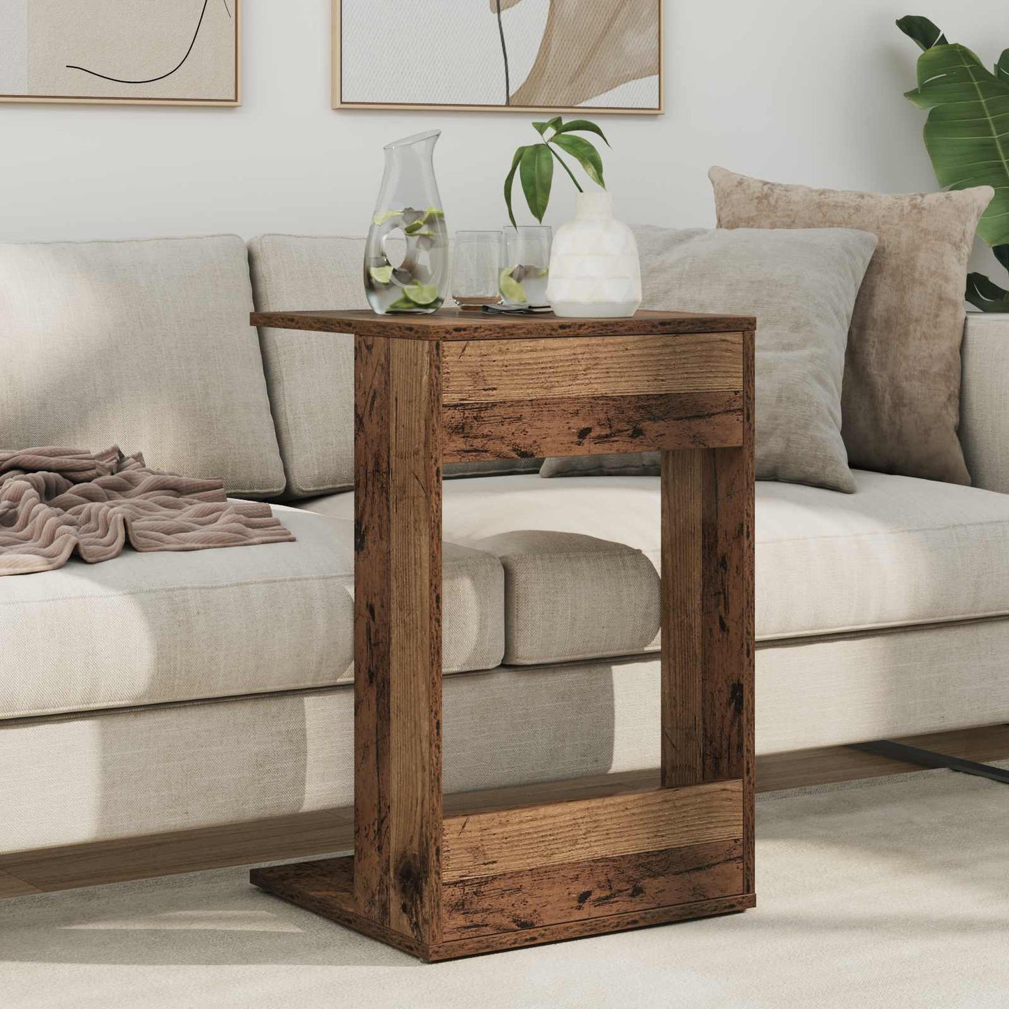 Side Table Old Wood 40 x 38 x 62.5 cm Engineered Wood