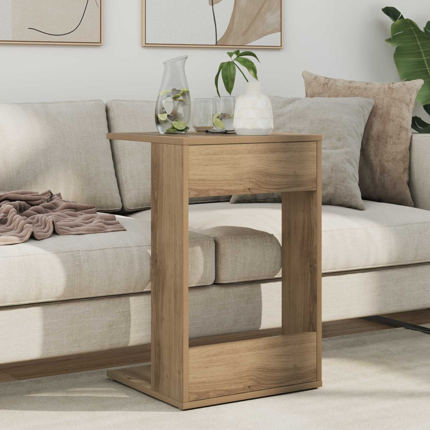 Side Table Artisan Oak 40 x 38 x 62.5 cm Engineered Wood