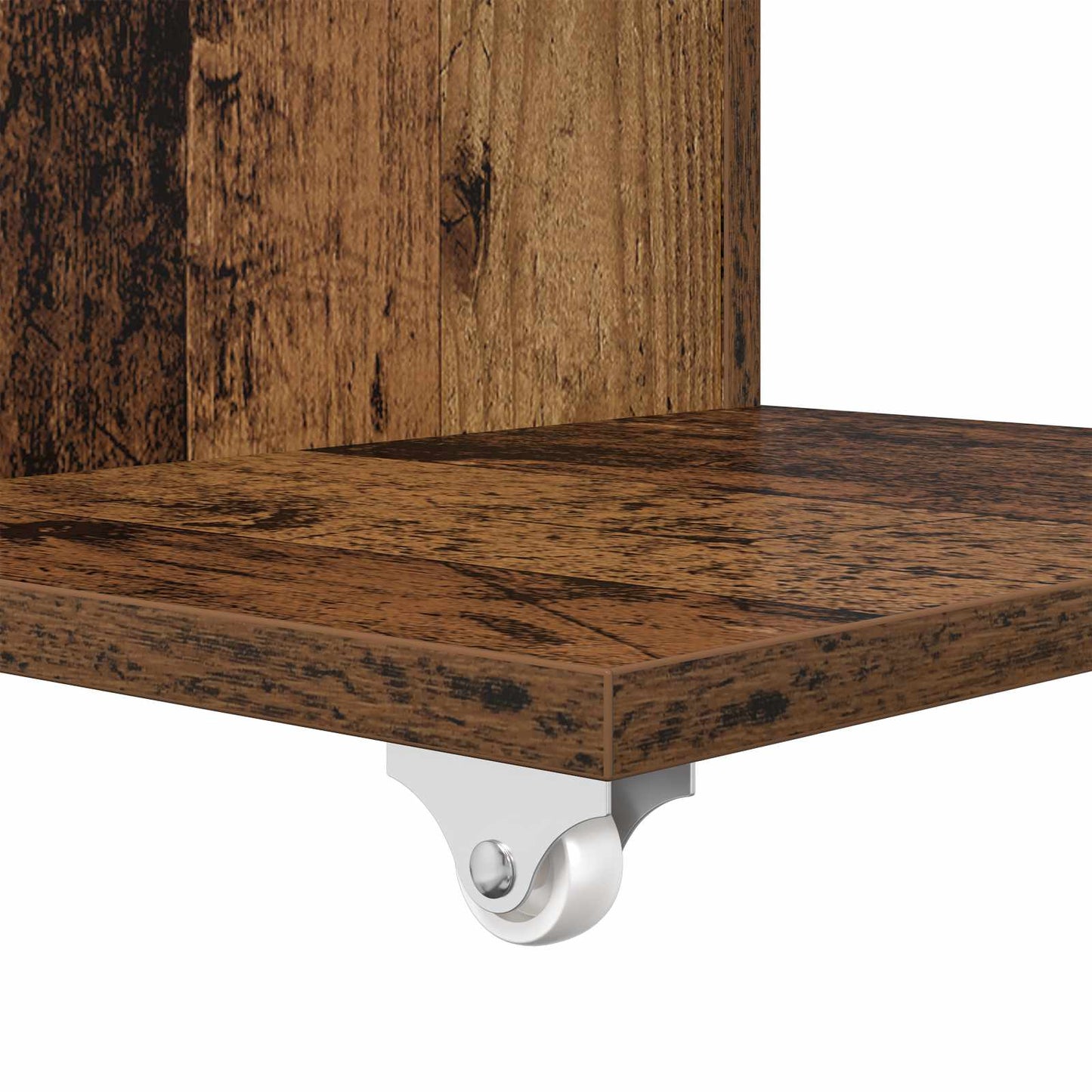 Side Table with Wheel Old Wood 40 x 35 x 60 cm Engineered Wood