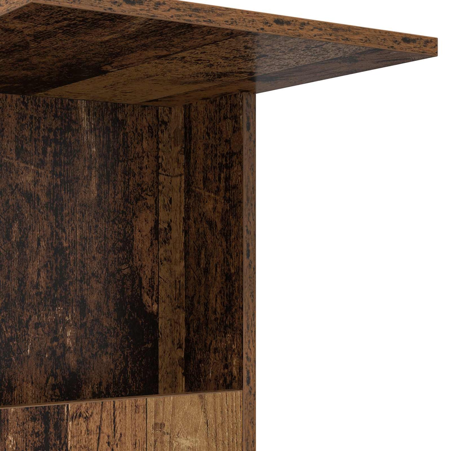 Side Table with Wheel Old Wood 40 x 35 x 60 cm Engineered Wood