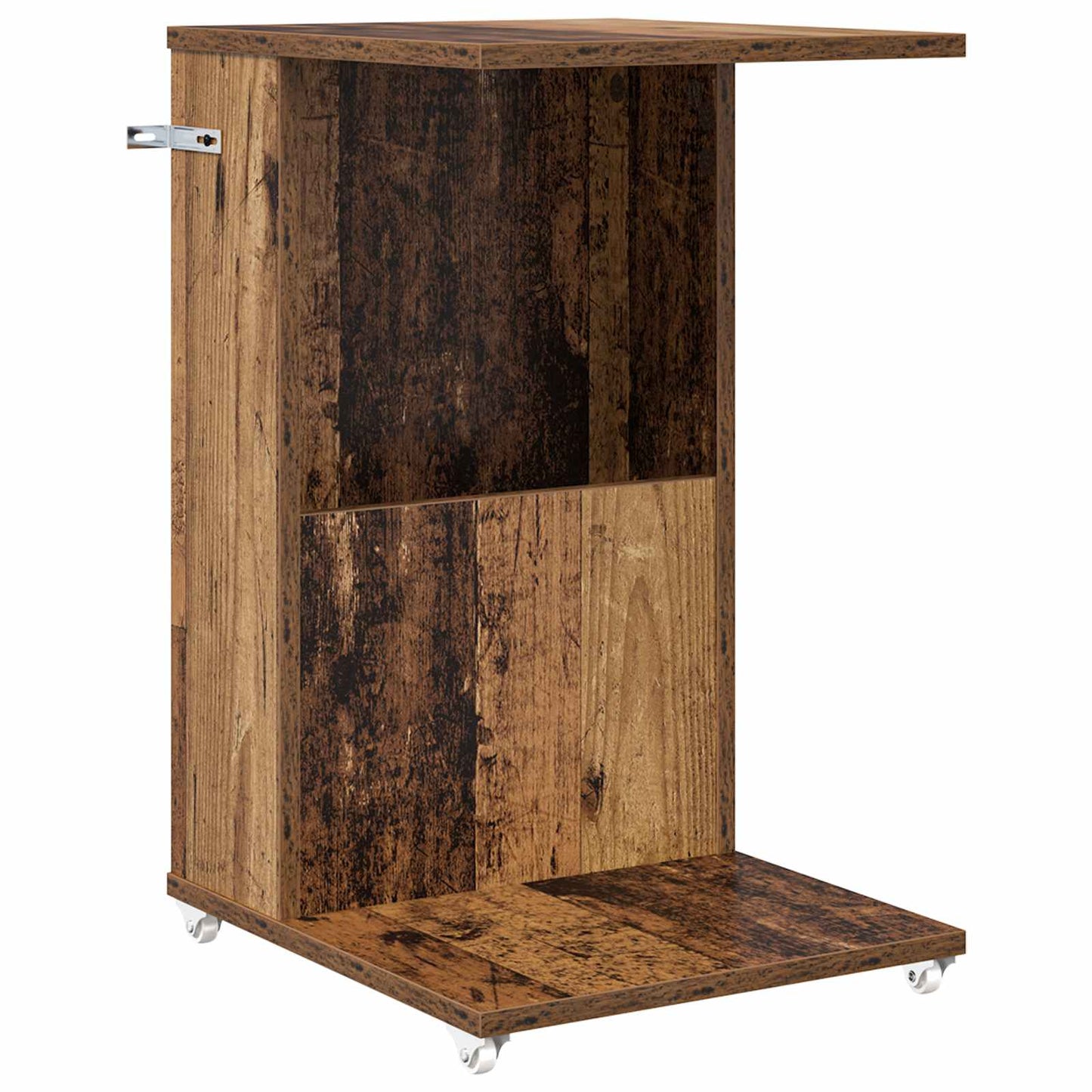 Side Table with Wheel Old Wood 40 x 35 x 60 cm Engineered Wood