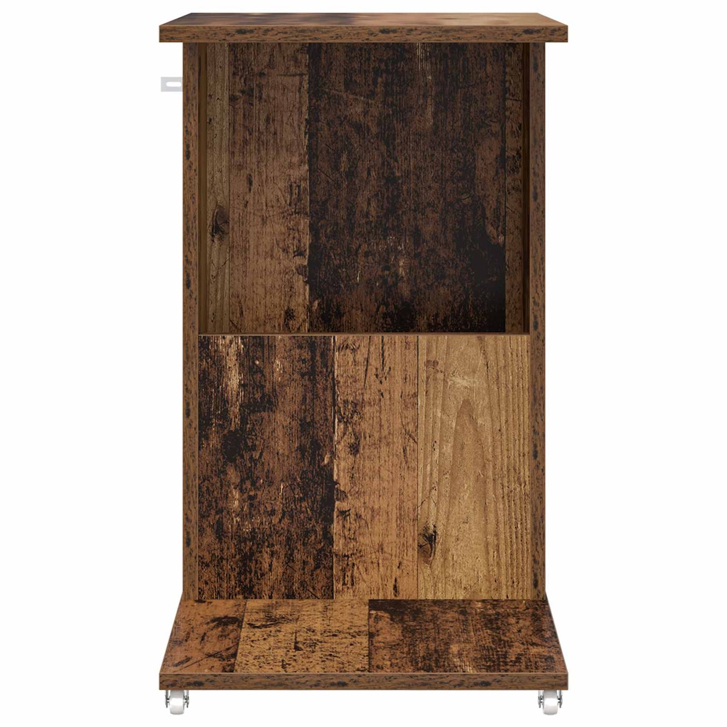 Side Table with Wheel Old Wood 40 x 35 x 60 cm Engineered Wood