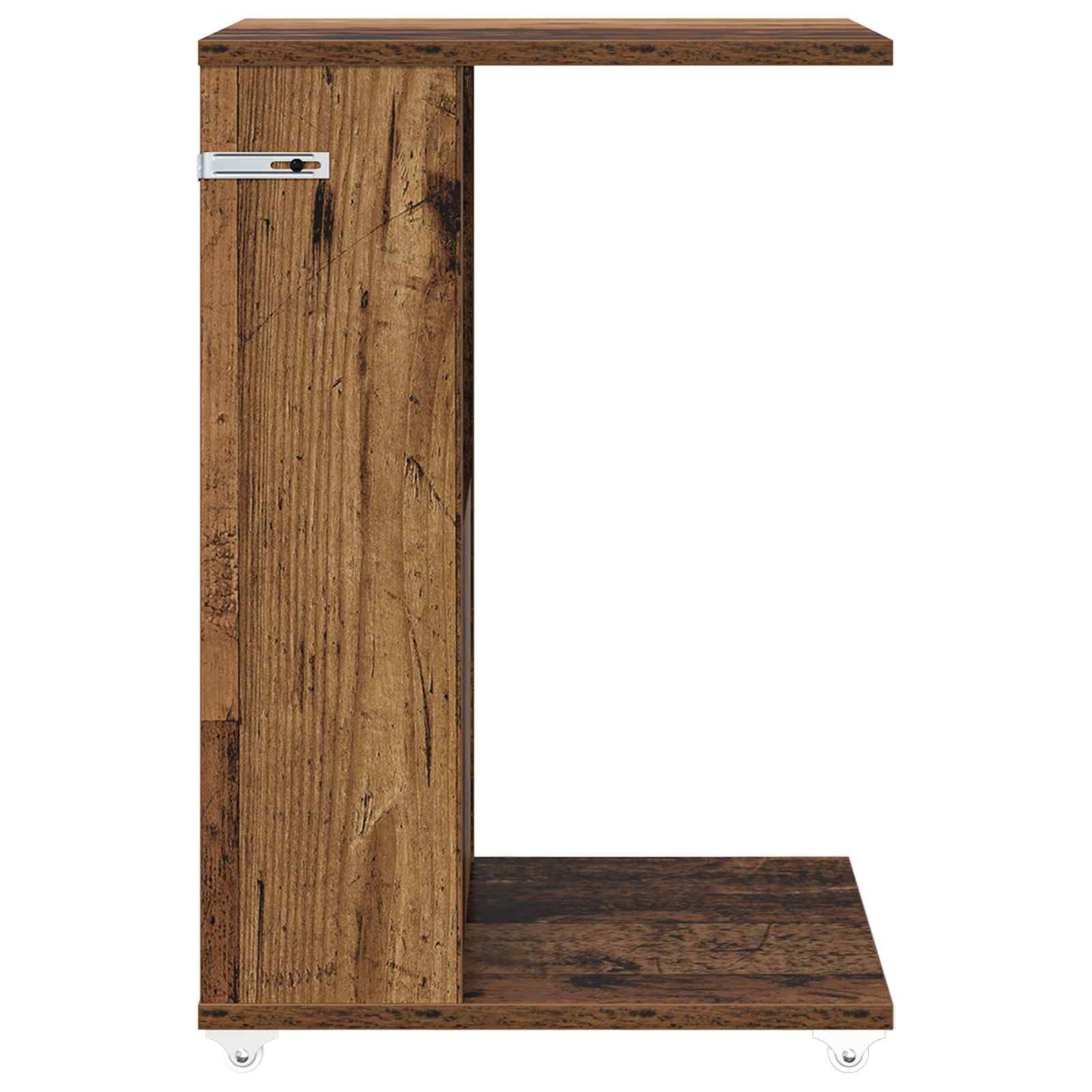Side Table with Wheel Old Wood 40 x 35 x 60 cm Engineered Wood