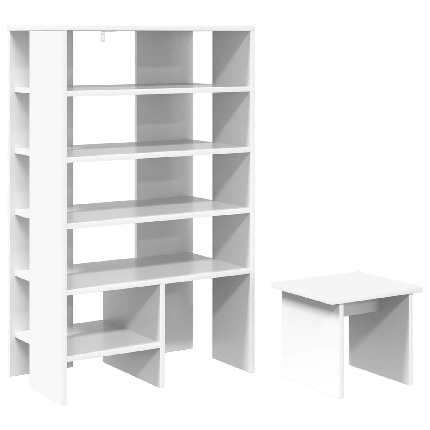 Shoe Cabinet with Shelf 2 pcs White Engineered Wood