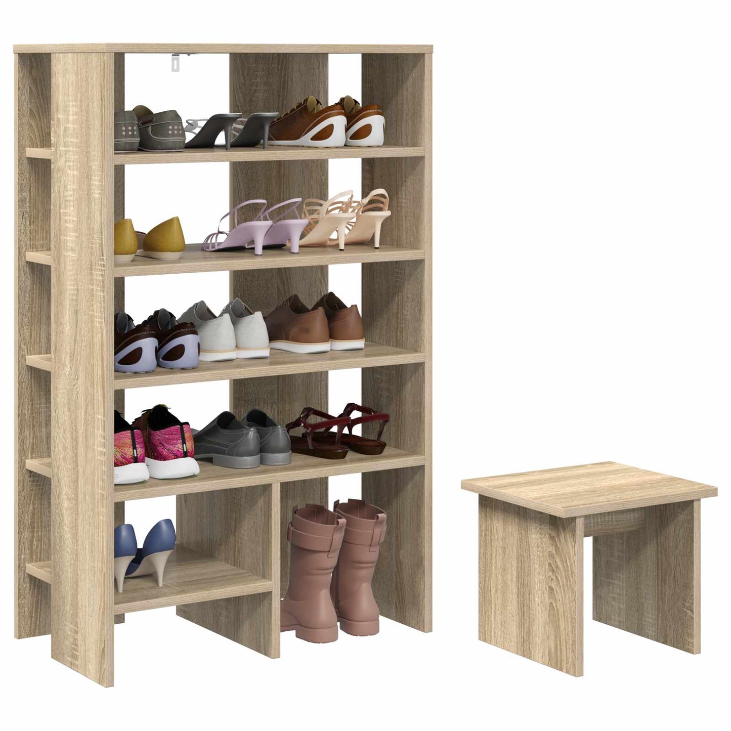 Shoe Cabinet with Shelf 2 pcs Sonoma Oak Engineered Wood