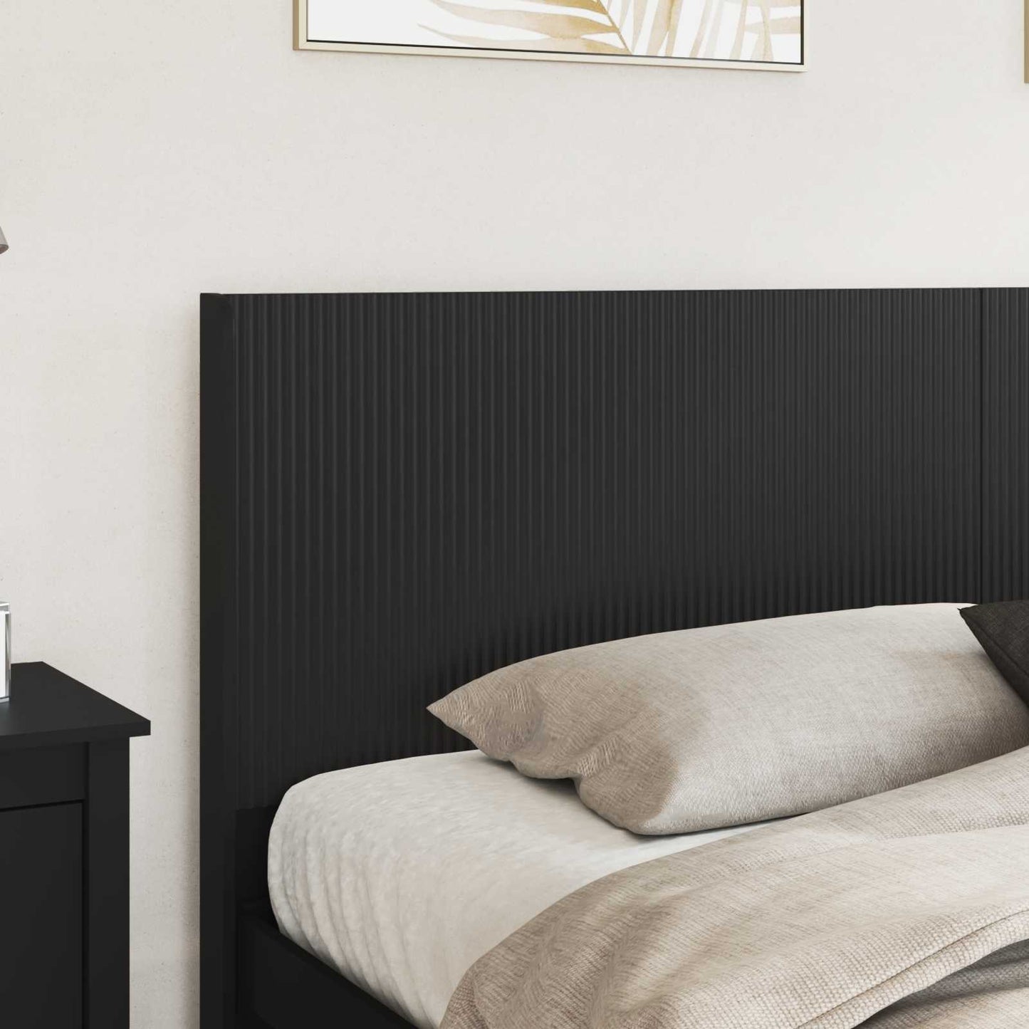 Bed Frame with Storage and Headboard Black 200 x 200 cm