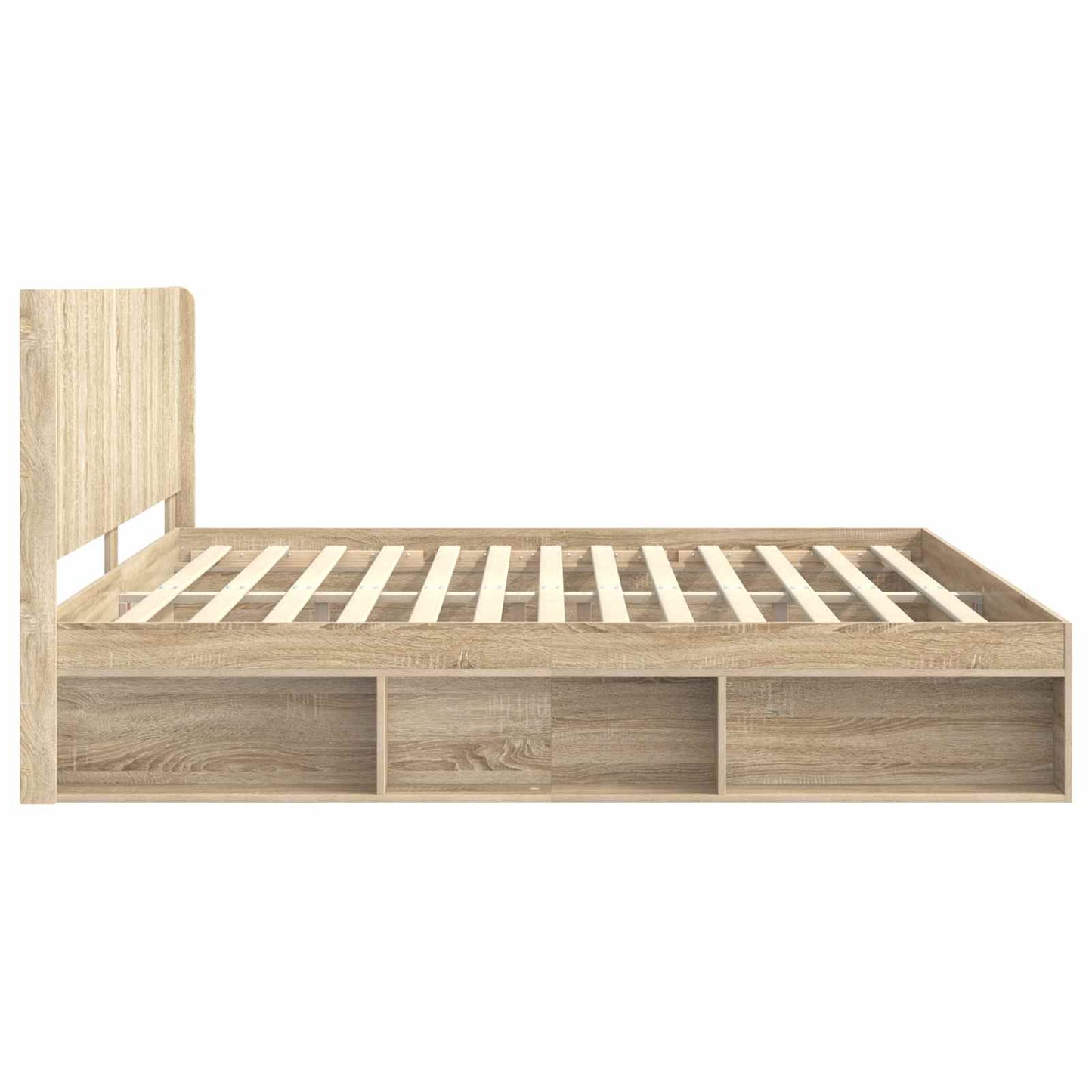 Bed Frame with Storage and Headboard Sonoma Oak 200 x 200 cm
