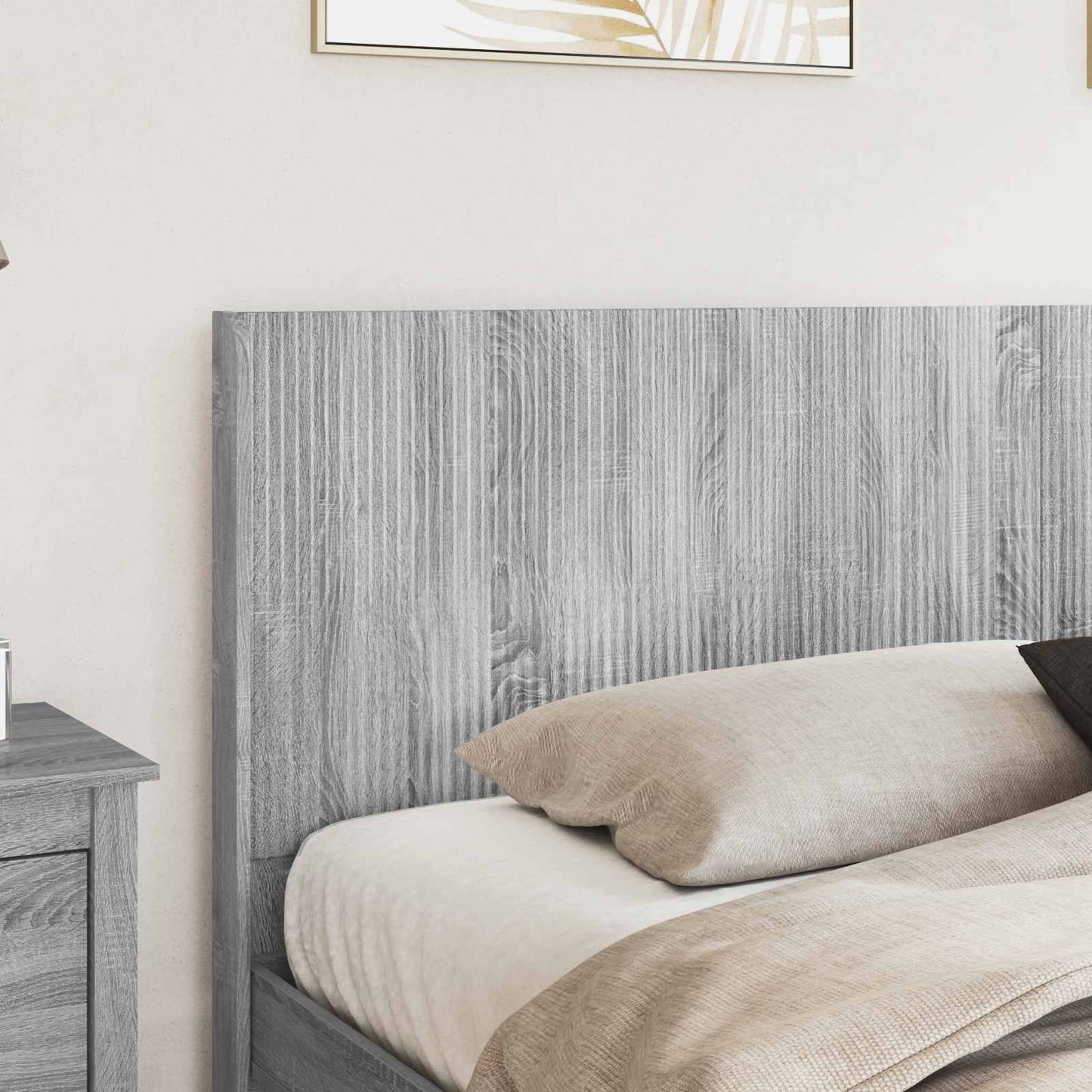 Bed Frame with Storage and Headboard Grey Sonoma 200 x 200 cm