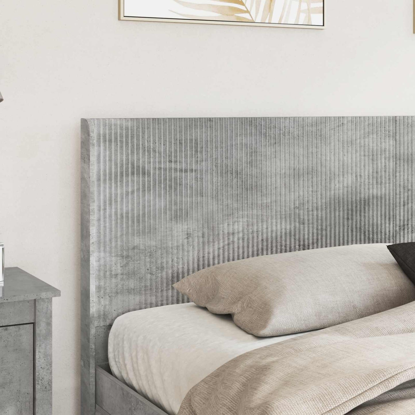 Bed Frame with Storage and Headboard Concrete Grey 180 x 200 cm