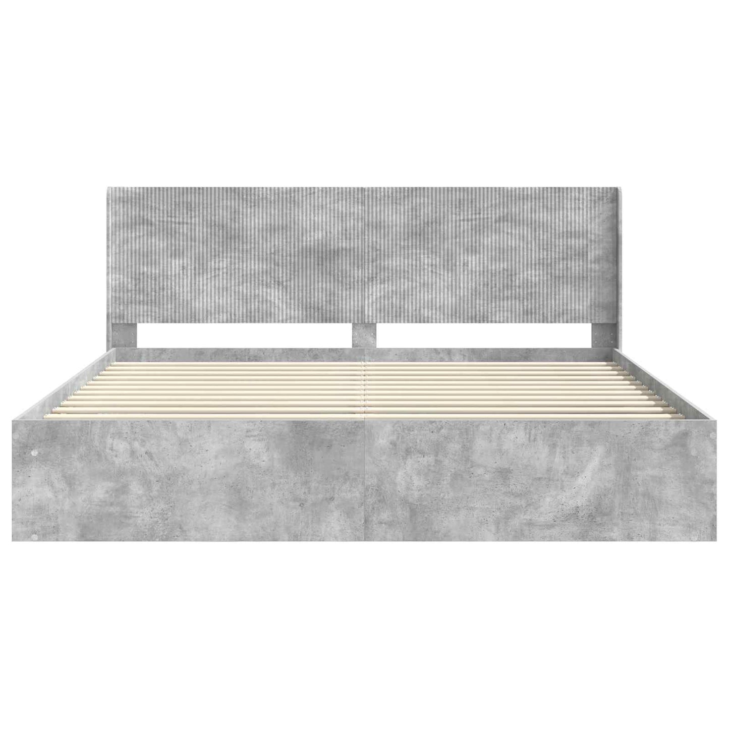 Bed Frame with Storage and Headboard Concrete Grey 180 x 200 cm