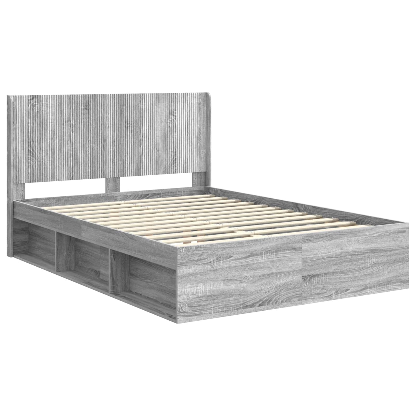 Bed Frame with Storage and Headboard 3 pcs Engineered Wood