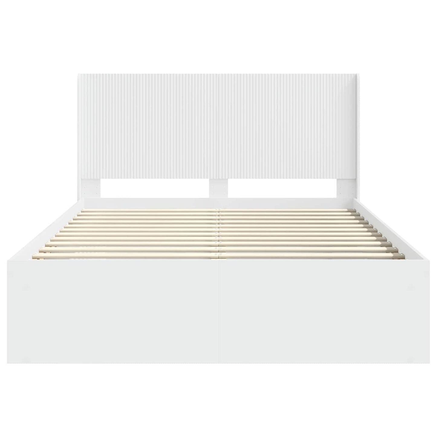 Bed Frame with Storage and Headboard White 150 x 200 cm