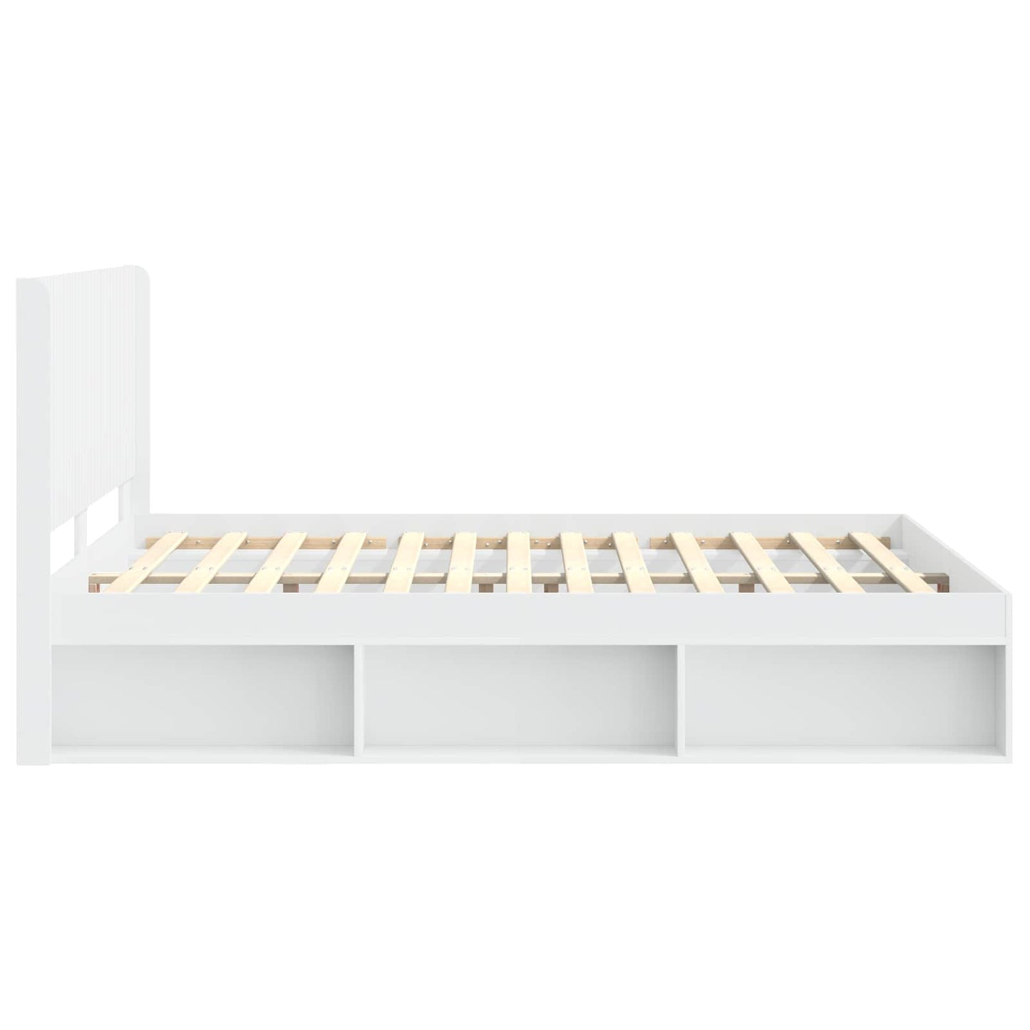 Bed Frame with Storage and Headboard White 150 x 200 cm