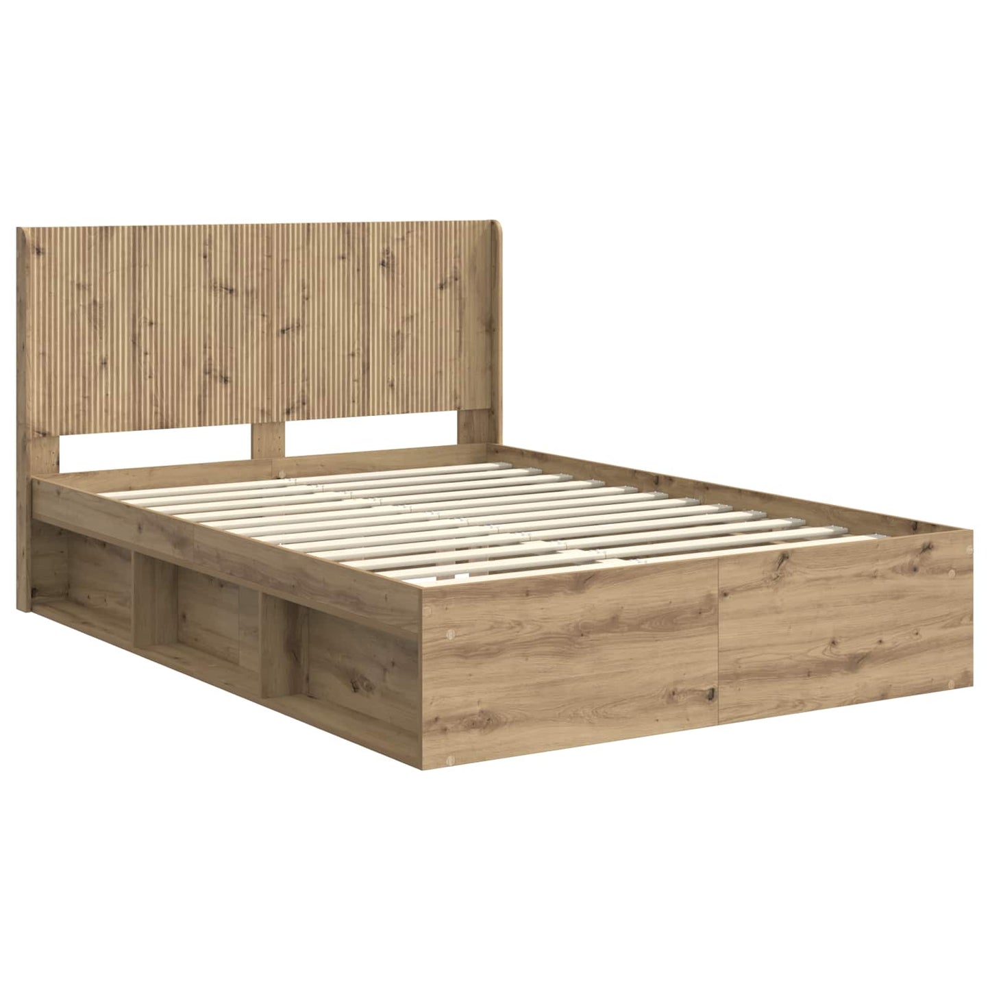 Bed Frame with Storage and Headboard Artisan Oak 150 x 200 cm