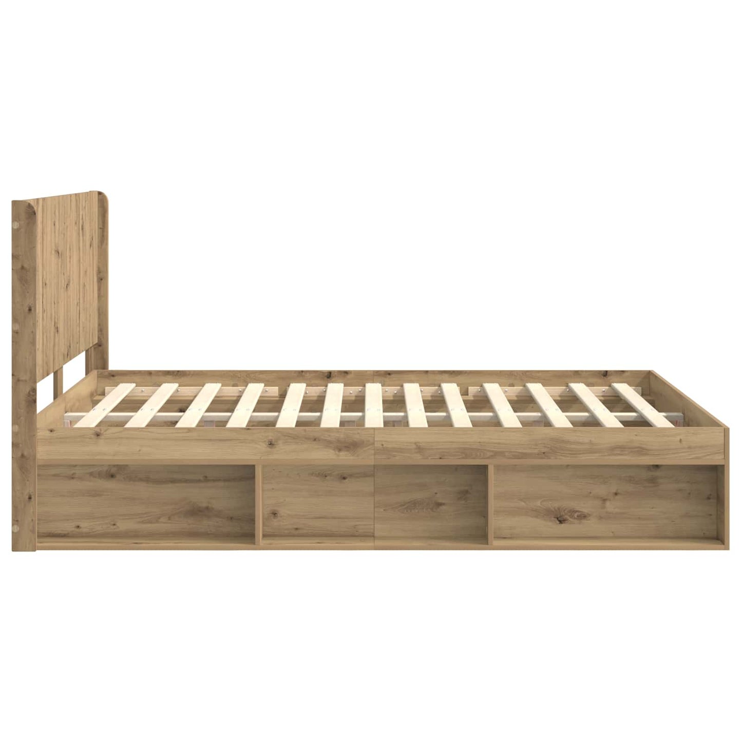 Bed Frame with Storage and Headboard Artisan Oak 150 x 200 cm