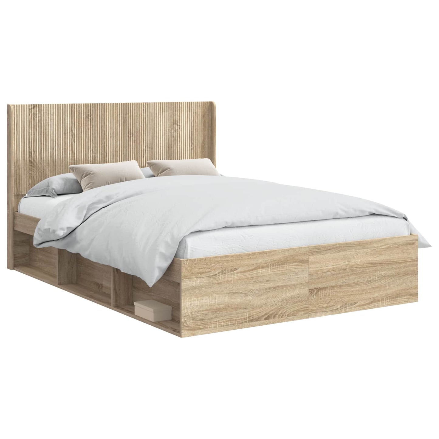 Bed Frame with Storage and Headboard 3 pcs Engineered Wood