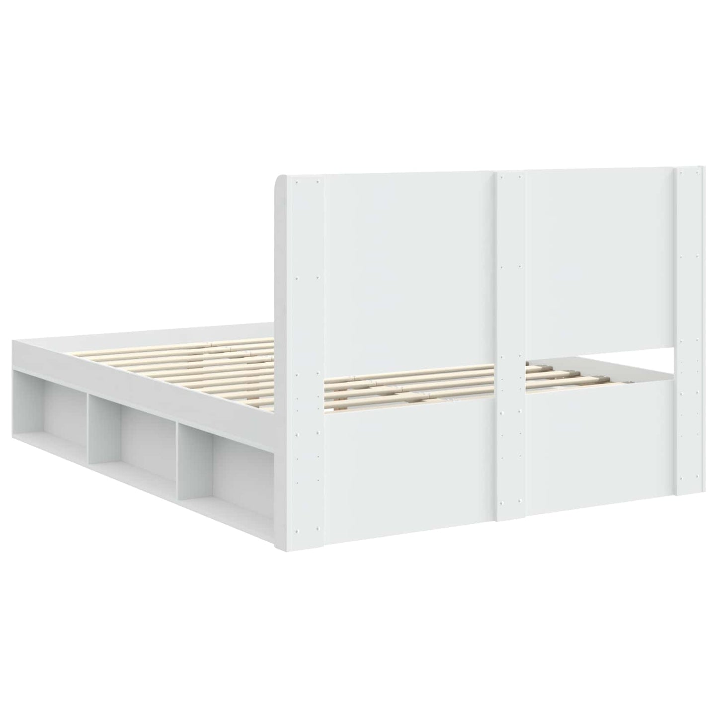Bed Frame with Storage and Headboard White 120 x 200 cm