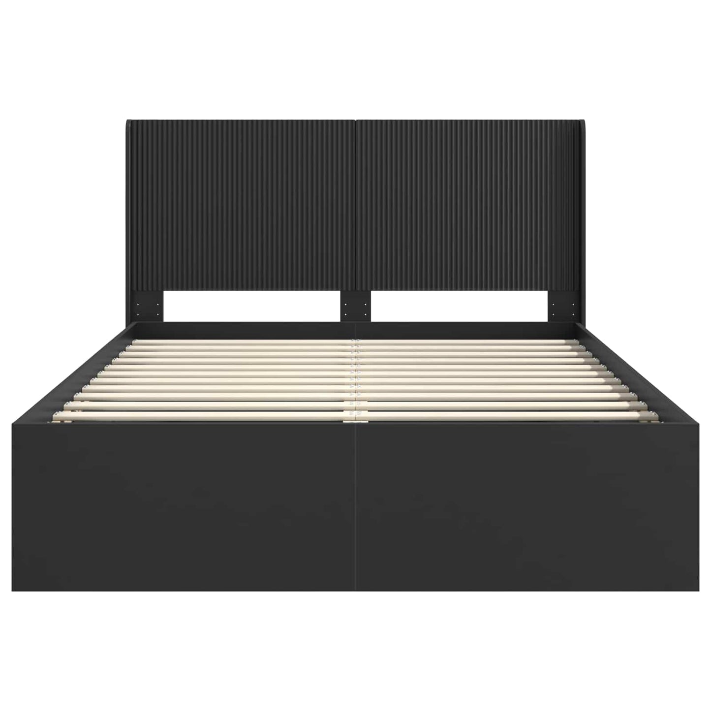 Bed Frame with Storage and Headboard Black 120 x 200 cm