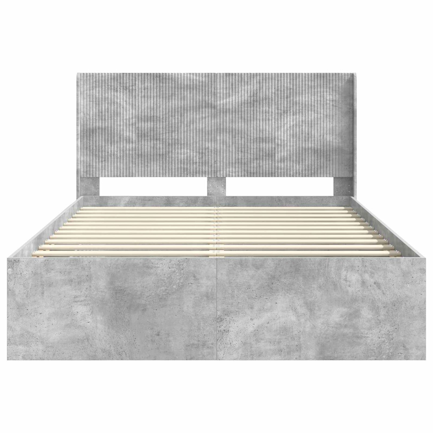 Bed Frame with Storage and Headboard Concrete Grey 120 x 200 cm